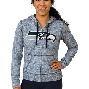 Team Apparel Small Seattle Seahawks Football Zip Up Hoodie Sweatshirt Casual